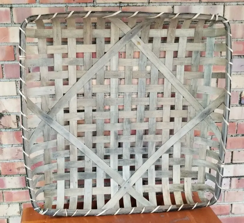 Large Flat Woven Basket 1