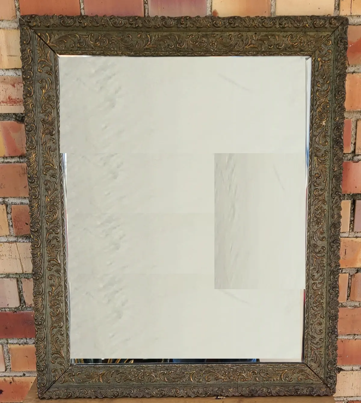 Small Rectangular Gilt Gesso Framed Beveled Glass Mirror 1