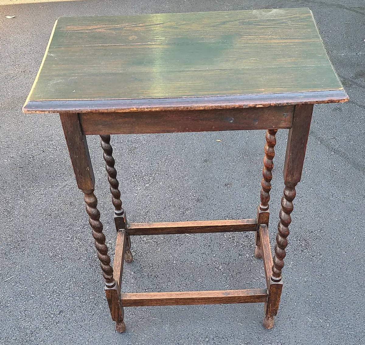 Rectangular Dark Oak Barley Twist Side Table 1