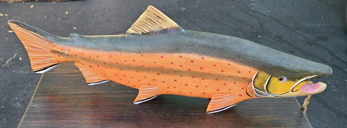 Colorful Large Carved Wood Fish 1