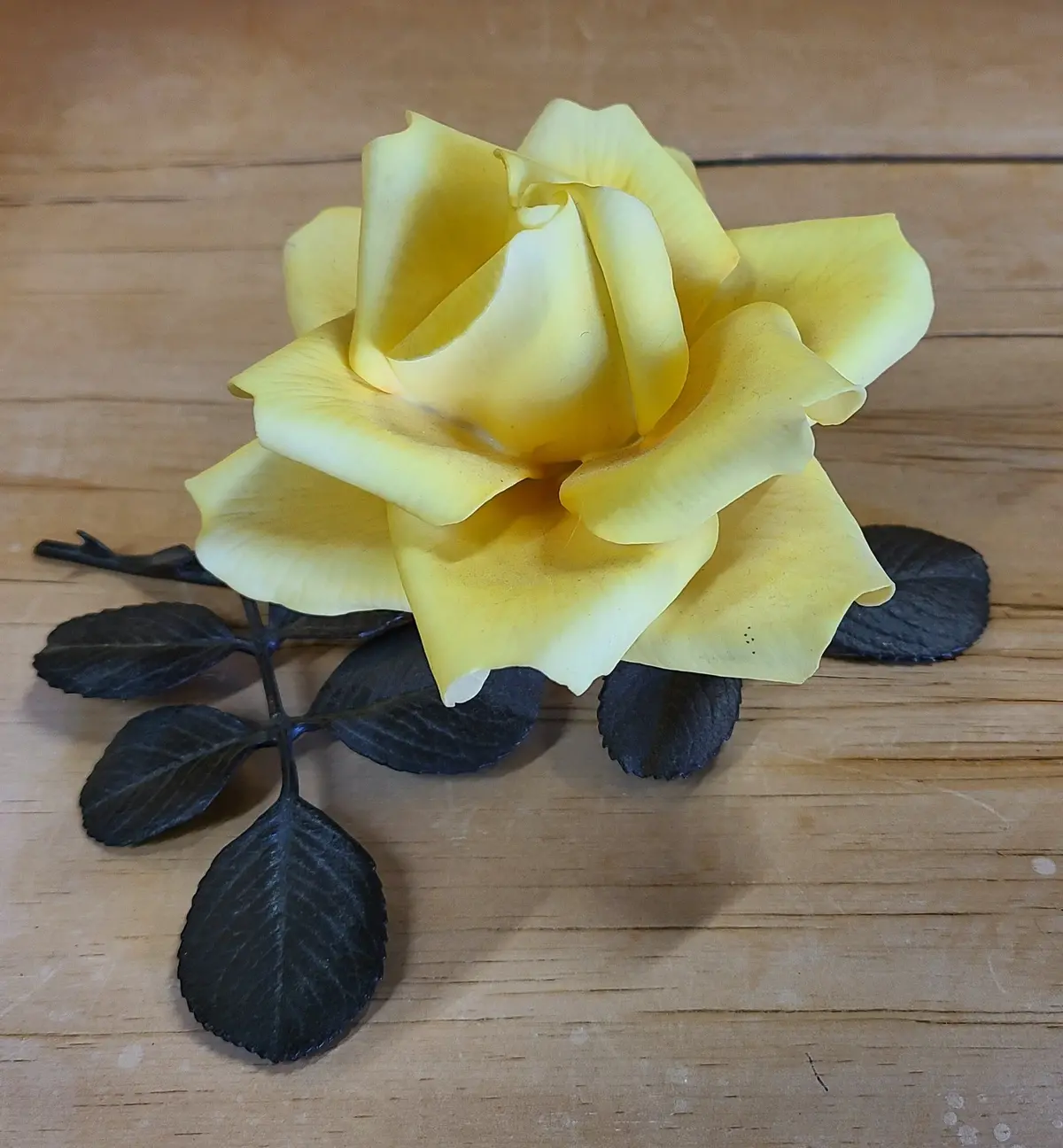 Italian Yellow Porcelain Rose 1