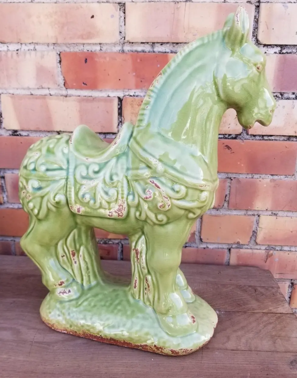 Large Green Pottery Tang Style Horse 1