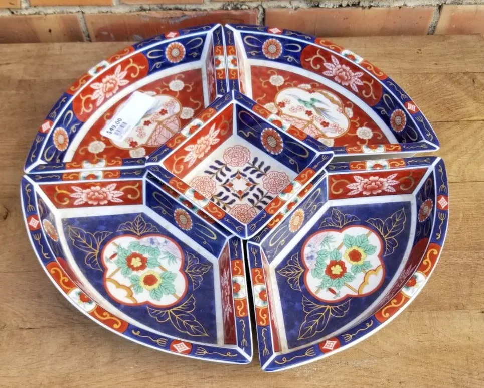 5 Piece Japanese Porcelain Imari Condiment Set 1