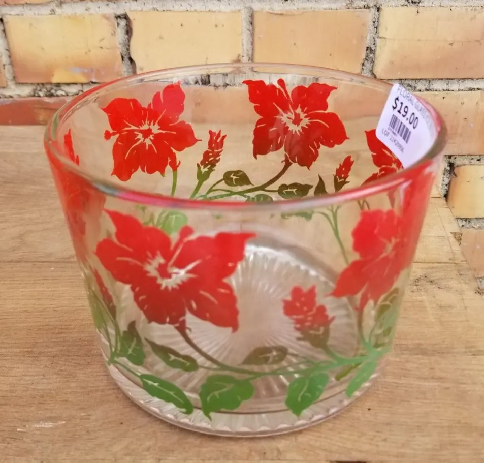 Floral Glass Ice Bucket 1