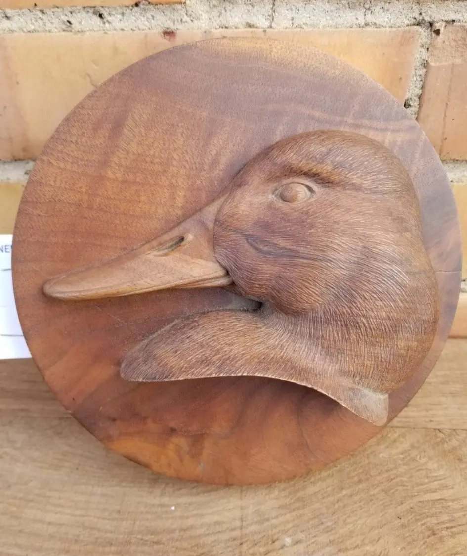 Carved Duck Plaque-Signed 1