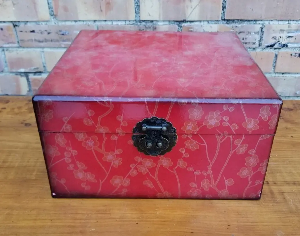 Set Of 2 Red Asian Box In Box 1