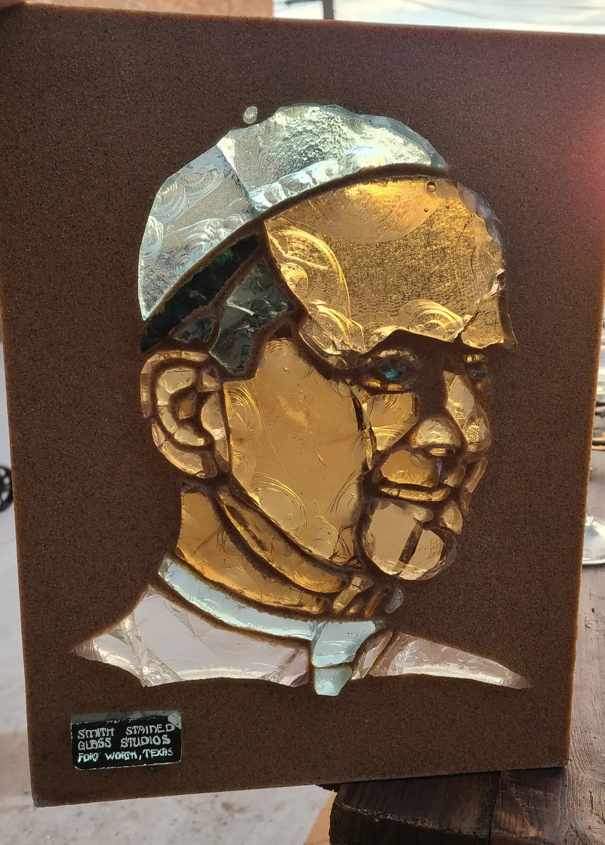 Stained Glass Relief Of Pope 1