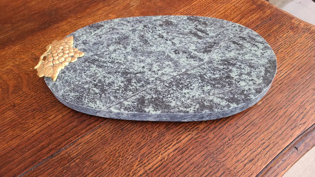 Green Marble With Grapes Cheese Board 1