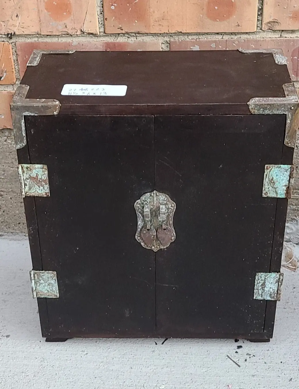 Brass Clad Chinese 2 Door Jewelry Box 1