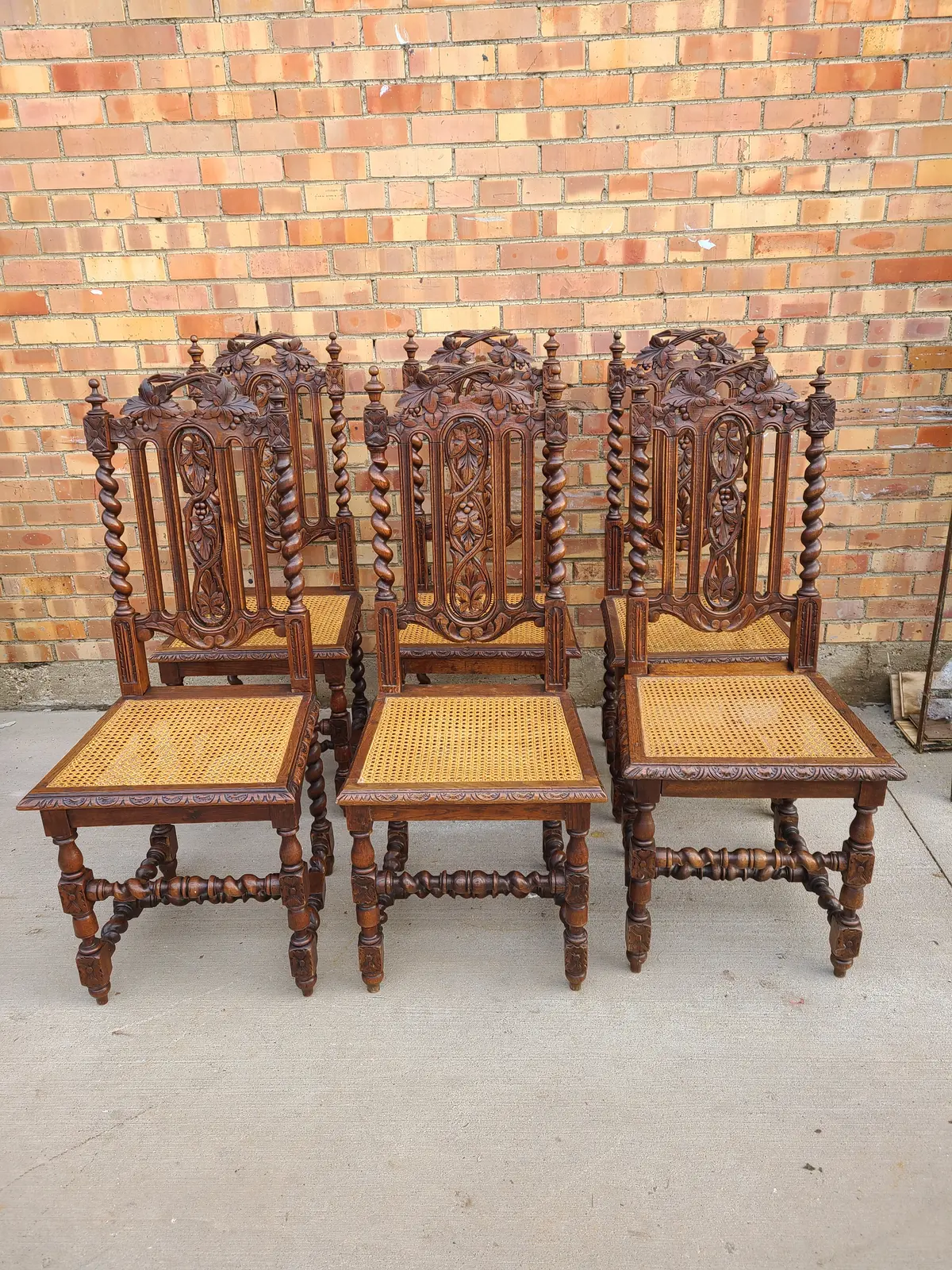 Set Of Six Barley Twist Dining Chairs From The Turn Of The Century 1