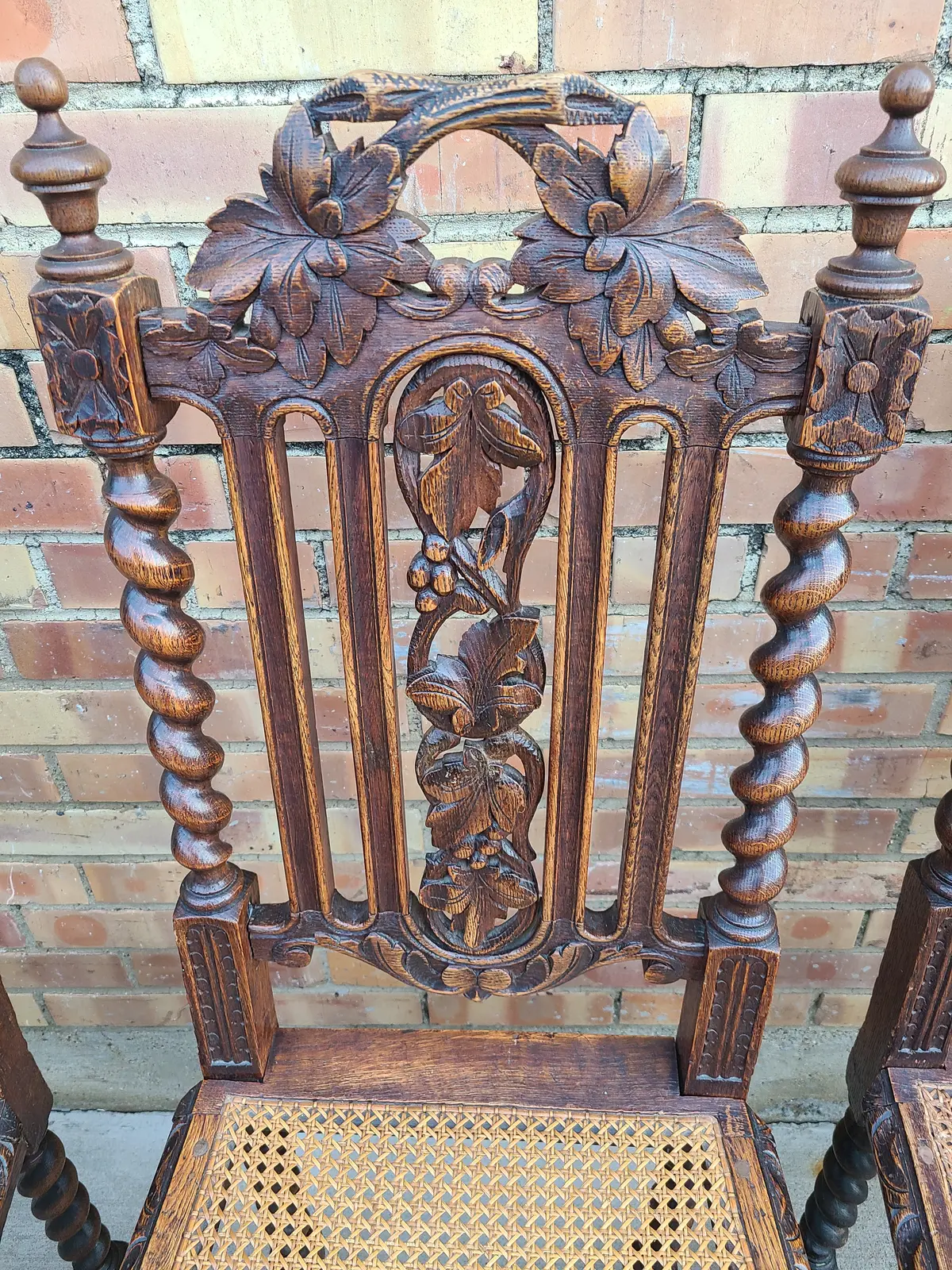 Pair Of Barley Twist Dining Chairs From The Turn Of The Century 1