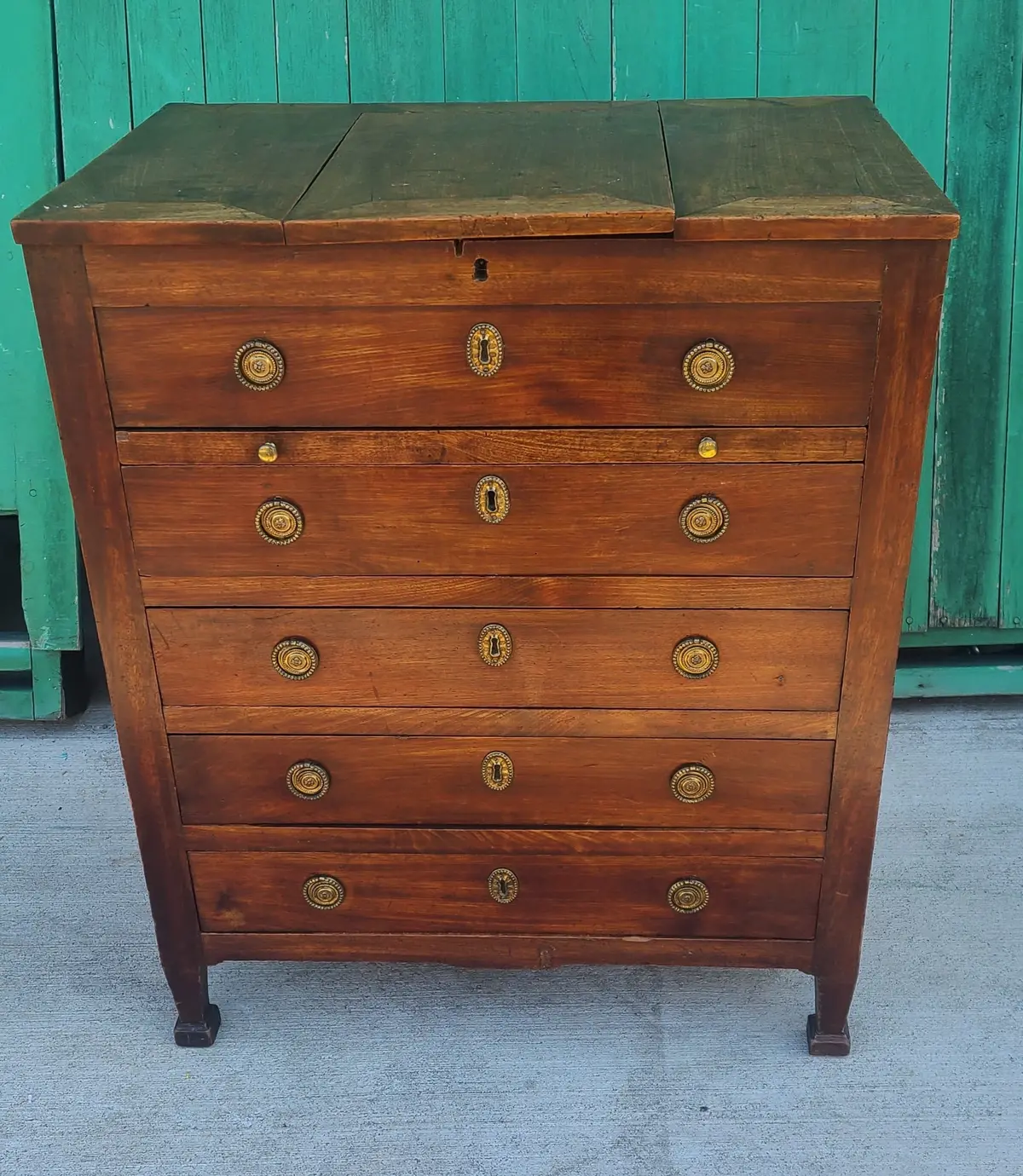 Small Lift Top Mahogany Georgian Cabinet With Drawers 1