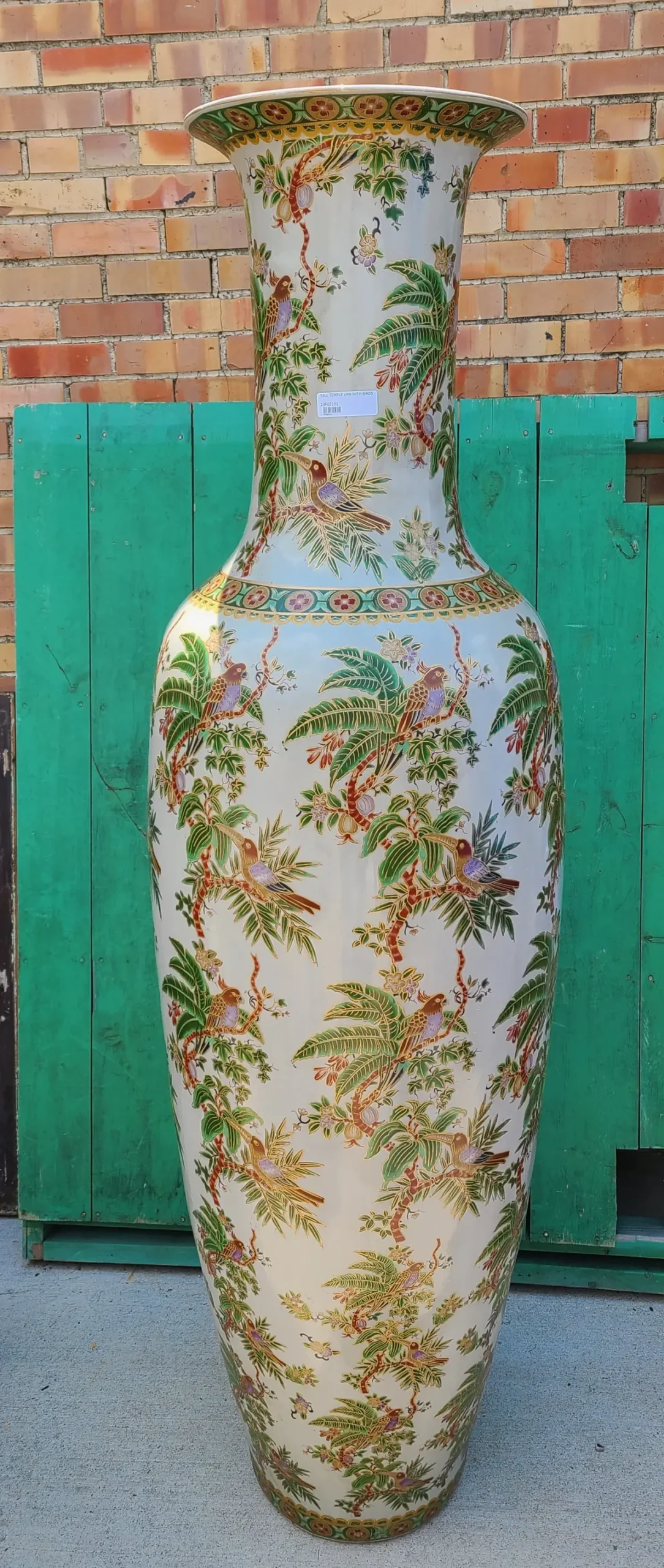 Tall Temple Urn With Birds 1