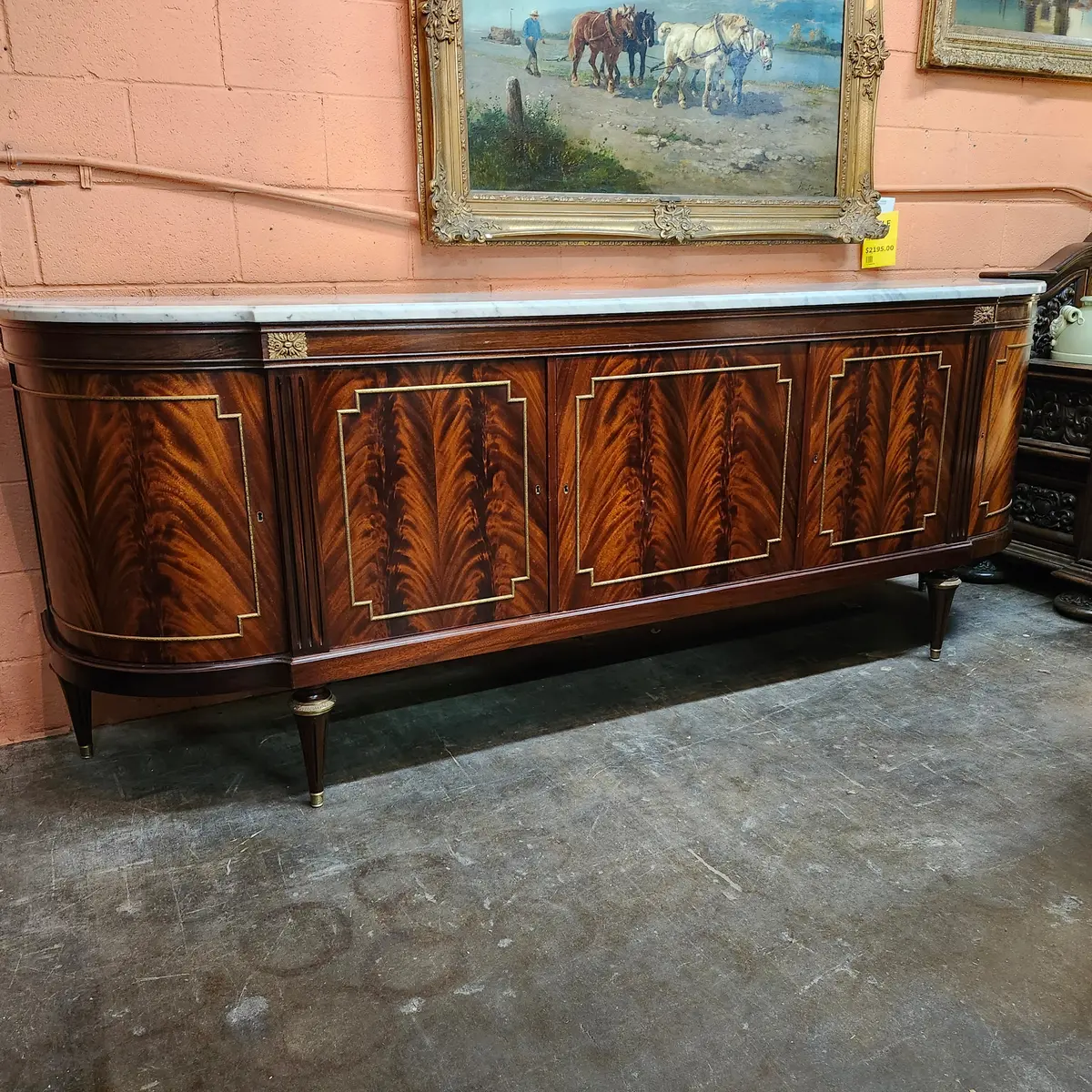 Louis Xvi Carrera Marble Top Sideboard With No Drawers 1