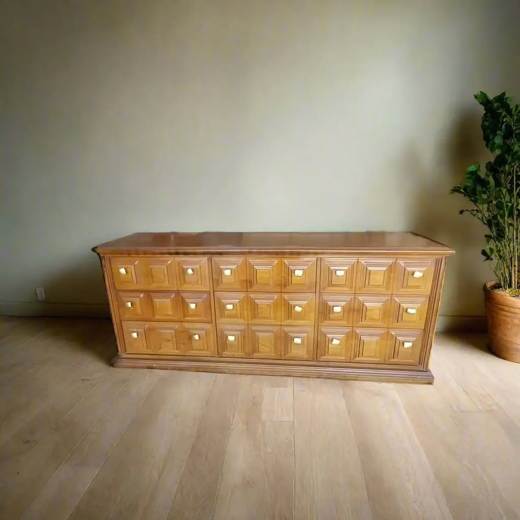 Walnut Raised Panel Mid Century Dresser 1