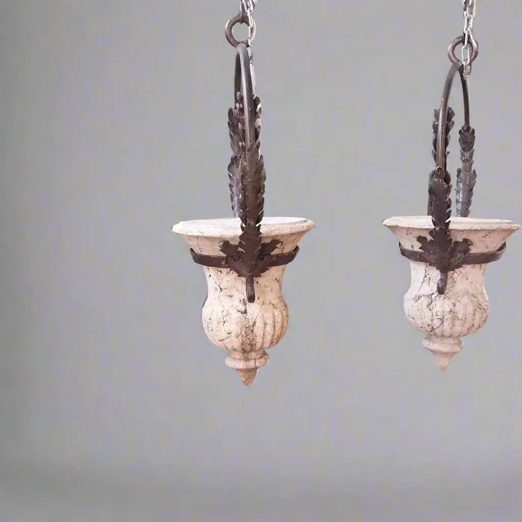 Hanging Composition Planter With Iron Holder 1