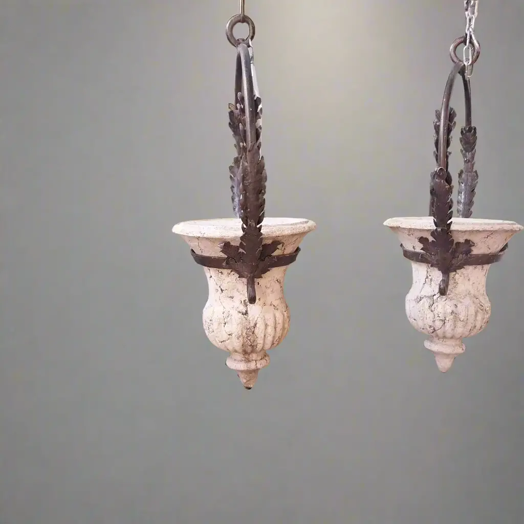 Hanging Composition Planter With Iron Holder 1