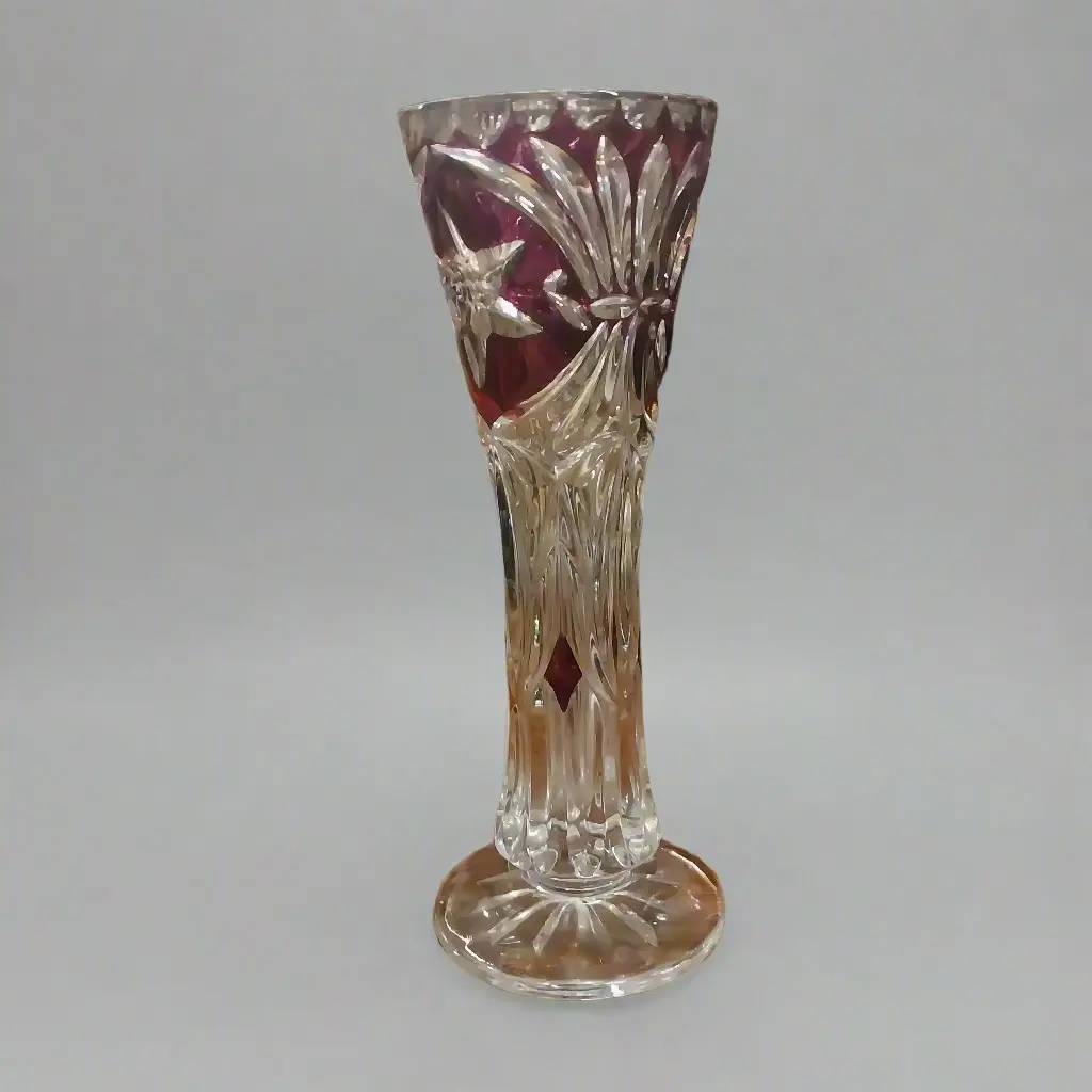 Amethyst Of Clear Pressed Glass Vase 1