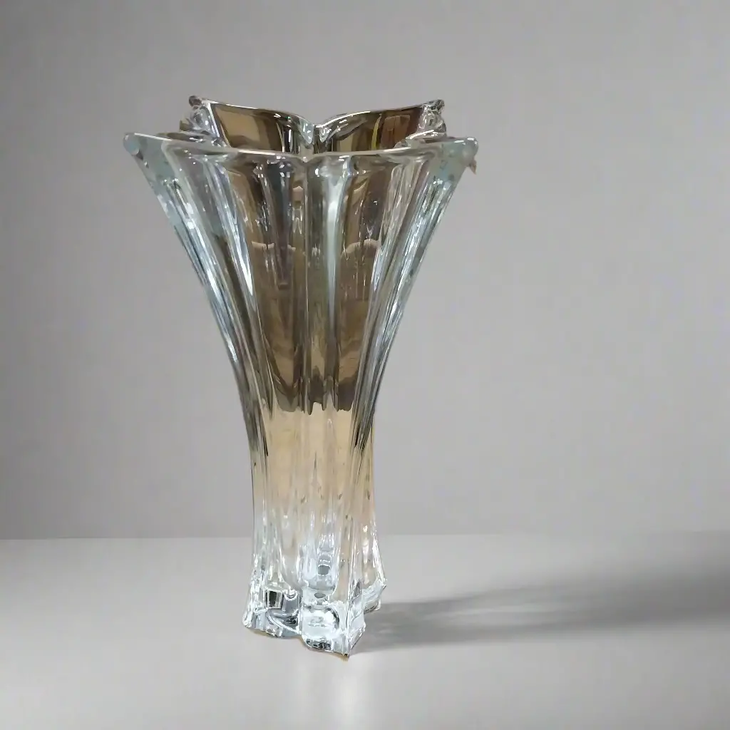 Tall Crystal Mikasa Vase - As Found Chip To Base 1