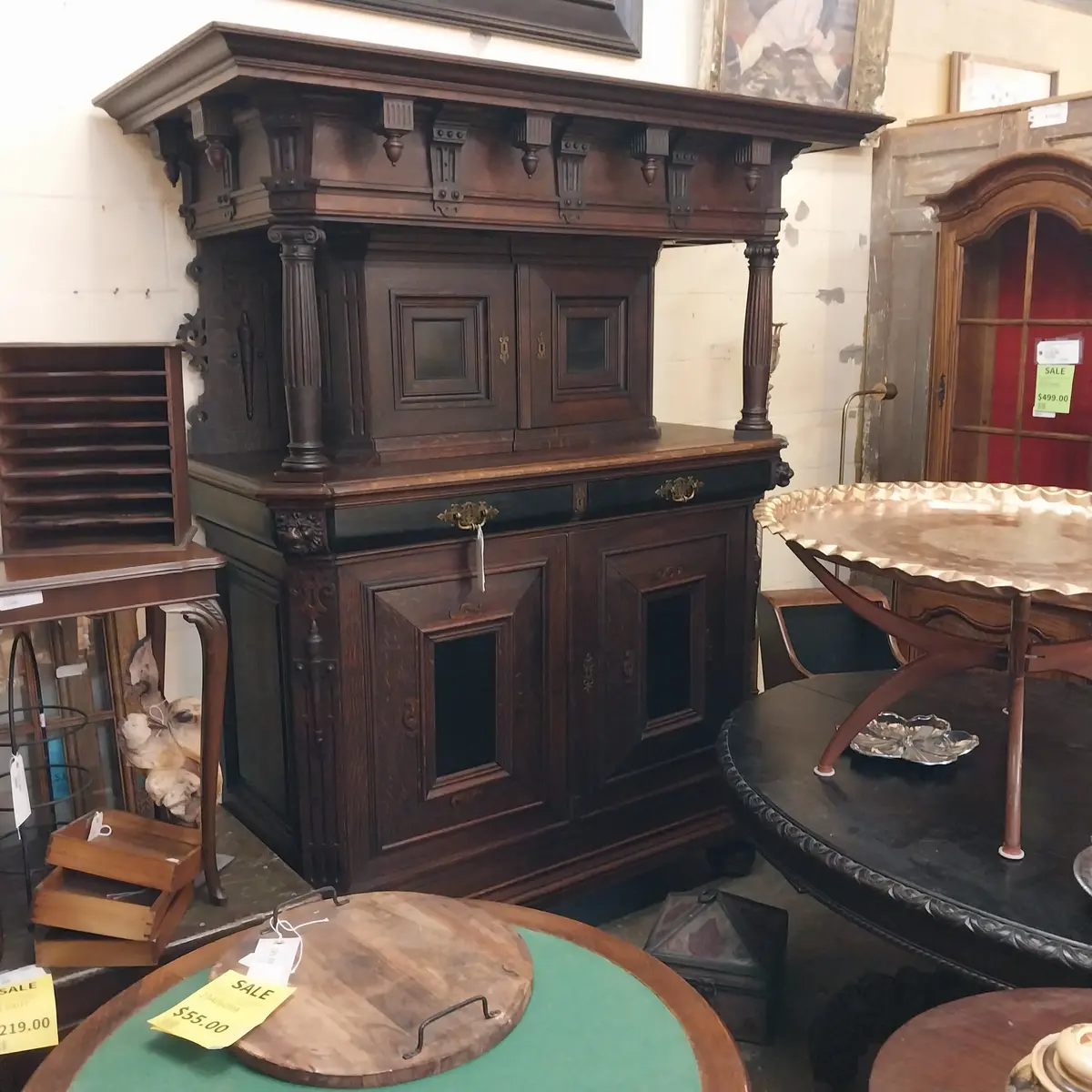 French Dark Oak Court Cupboard 1