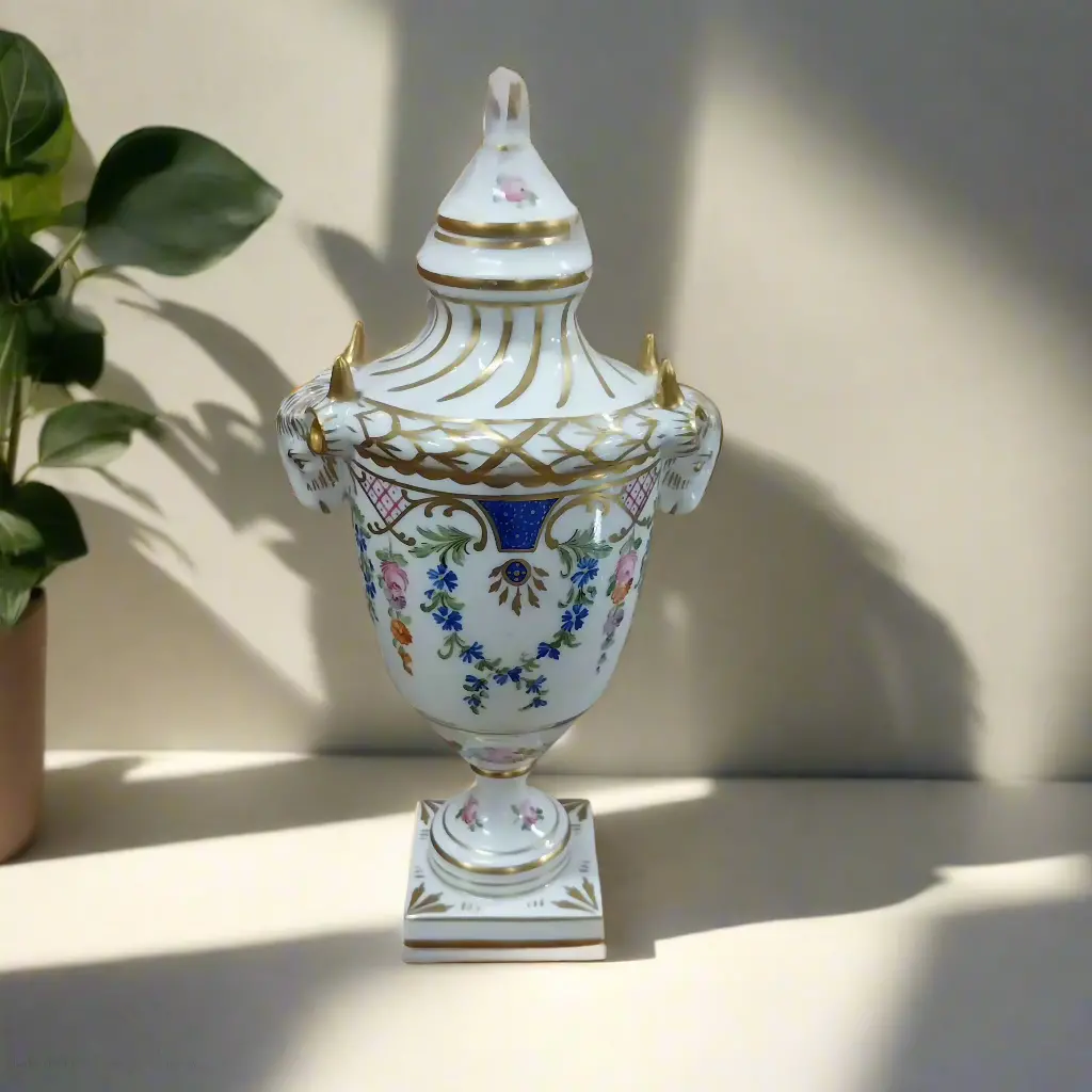 Small Dresden Rams Head Urn 1