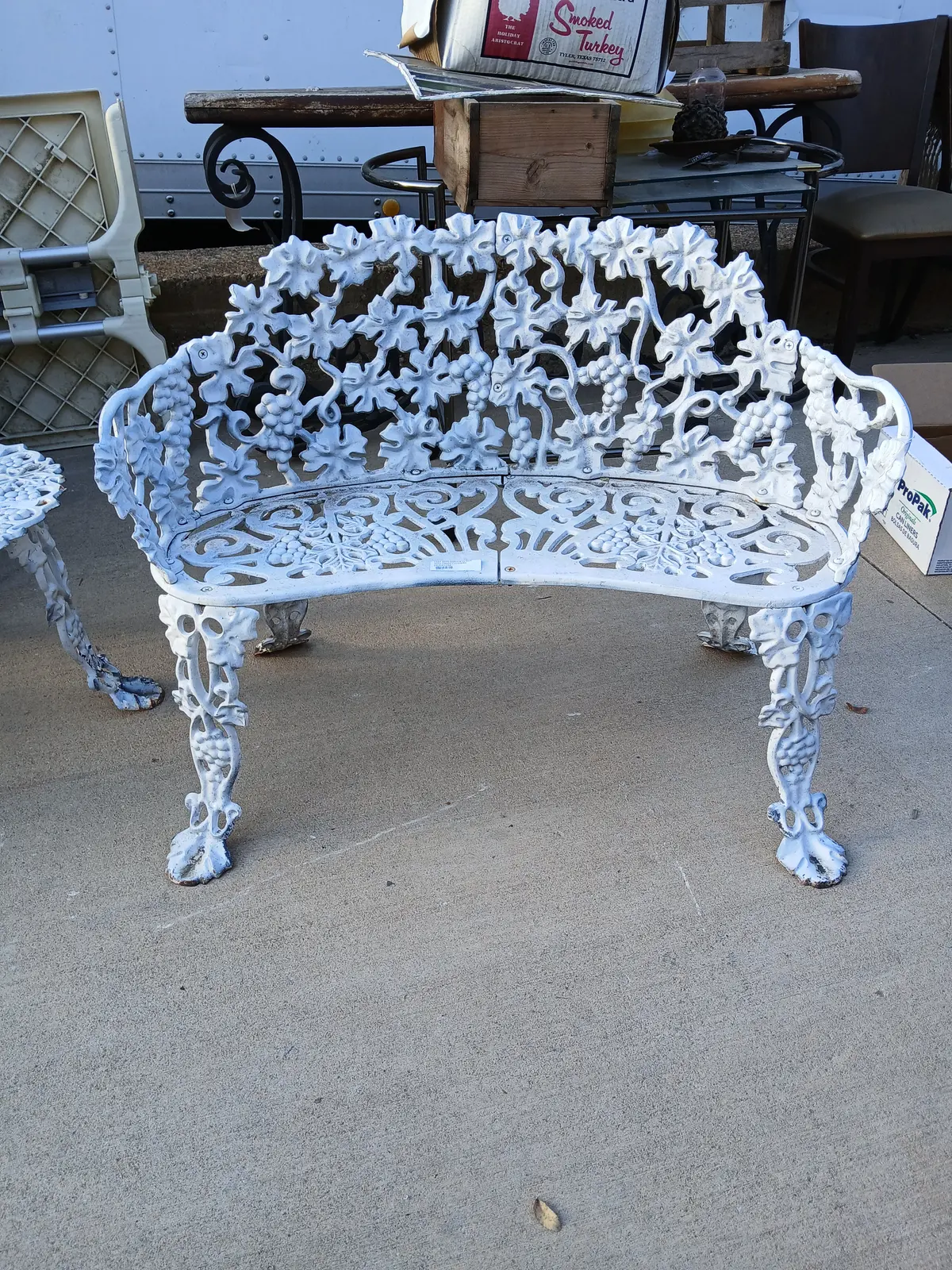 Cast Iron Garden Bench With Grape Clusters 1