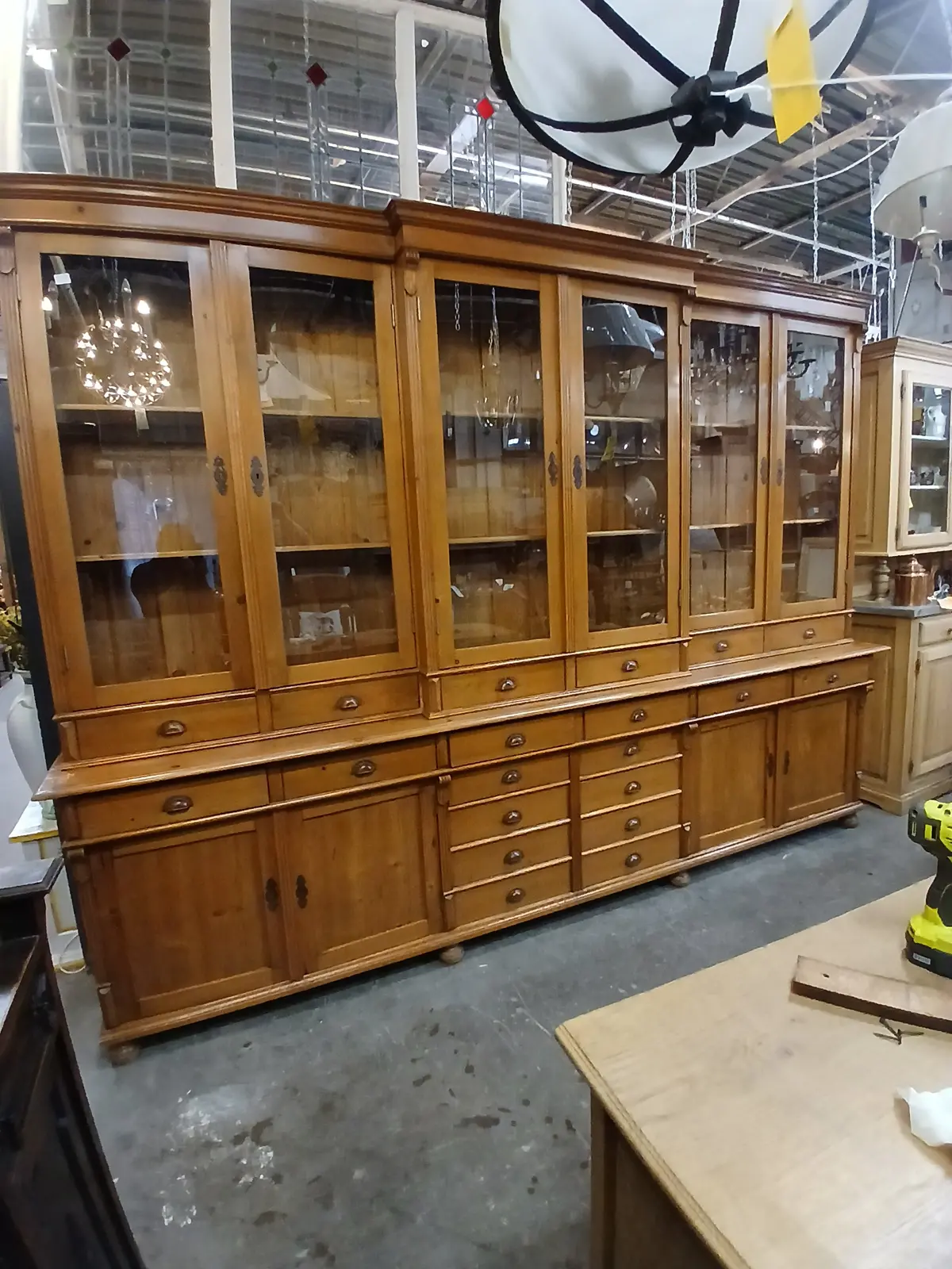 Huge Pine Drugstore Cabinet 1