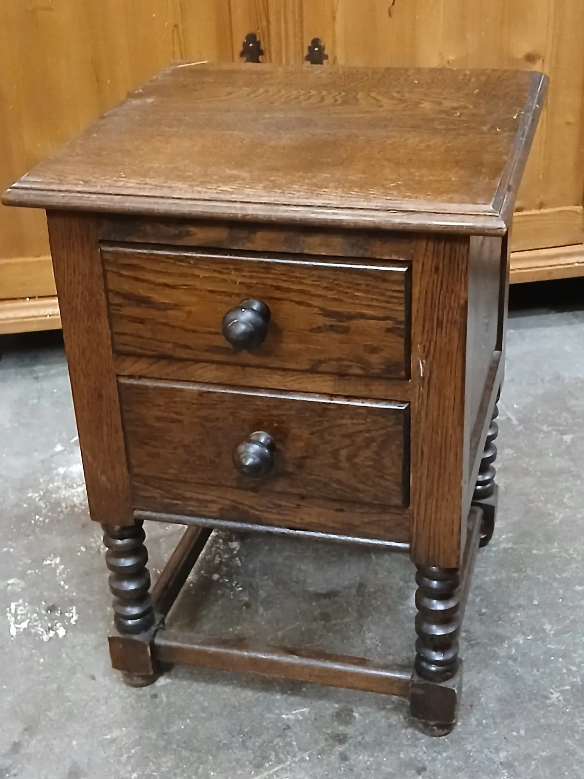 Tiny 2 Drawer Oak Side Cabinet 1
