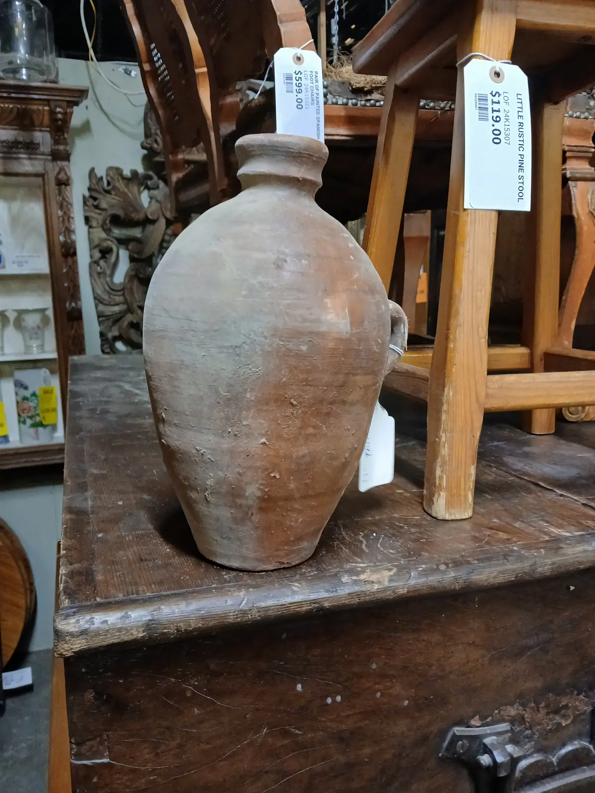 Small Brown Glazed Terra Cotta Vase 1