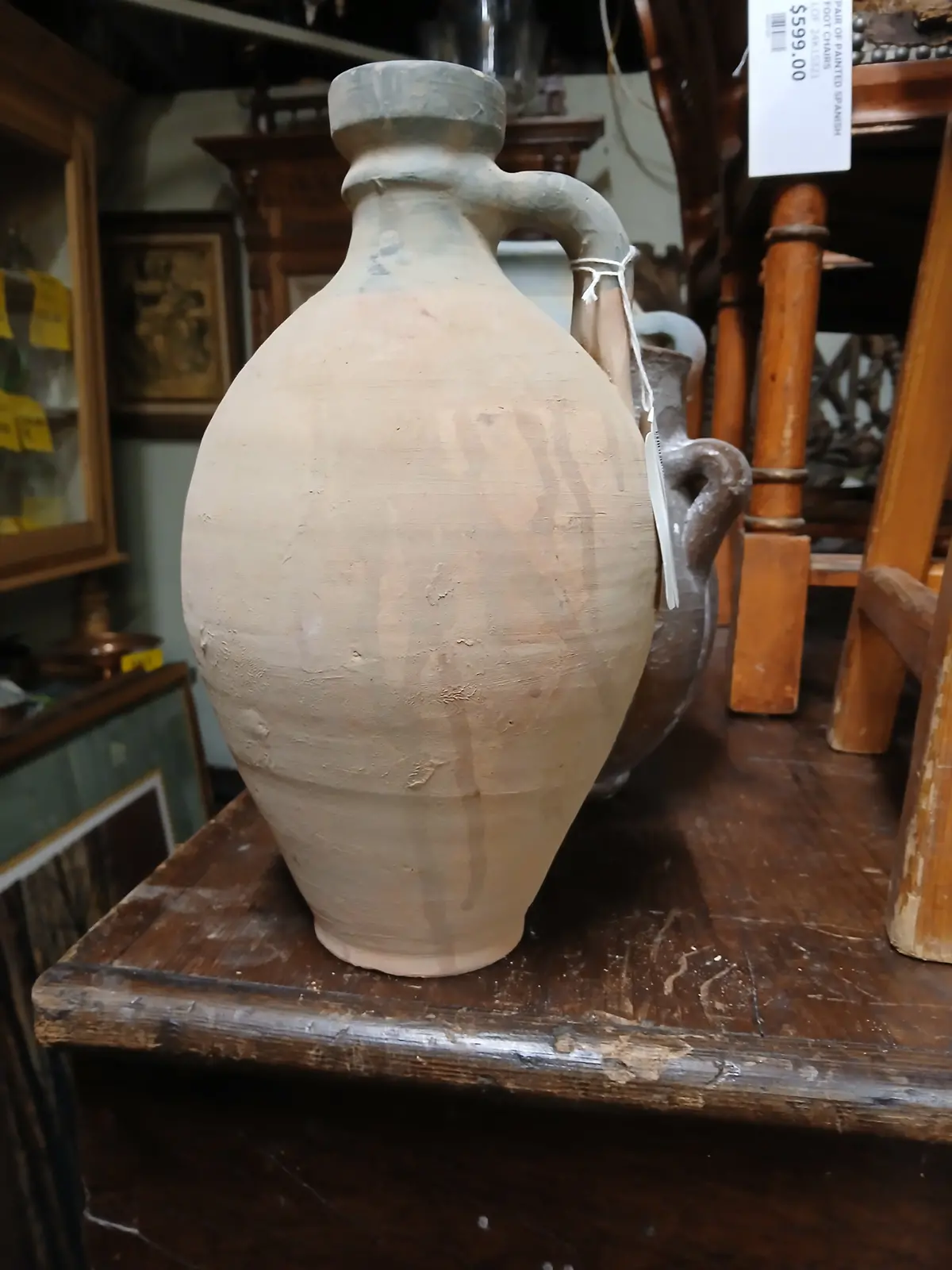Terra Cotta Jug With Green 1