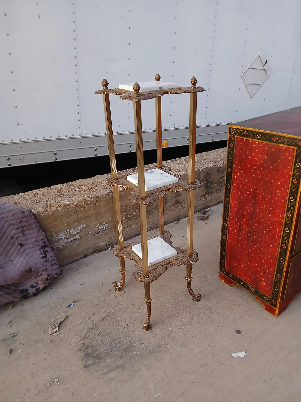 Brass And Marble 3 Tier Stand 1
