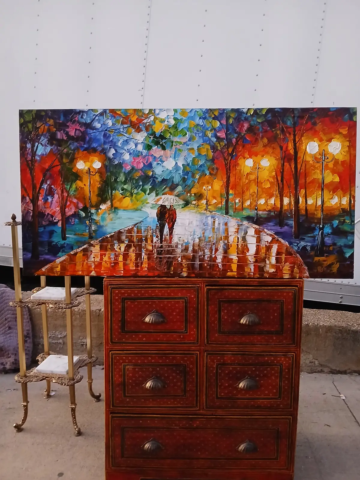 Impressionist Cityscape With Umbrelled Walkers 1