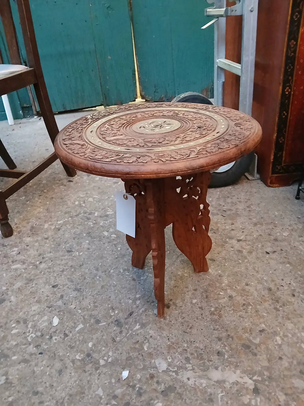 Small Indian Folding Taboret 1