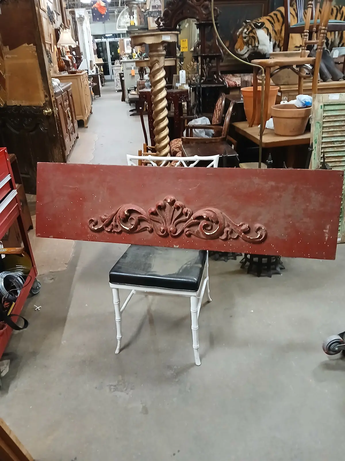 Carved Red Valance 1