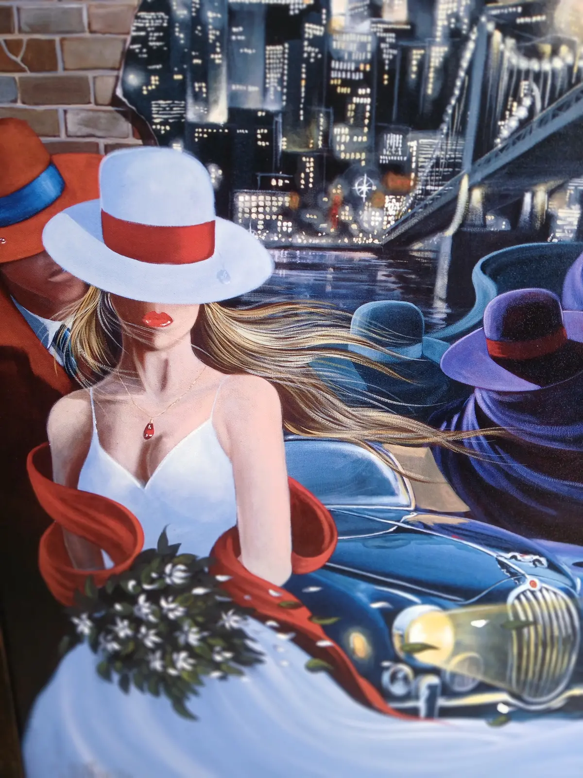 Framed Jazz Giclee "Agents Bride" Signed Victor Obstrovsky 1