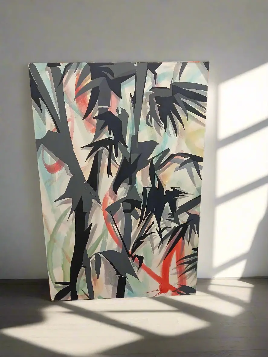 3 Panel Jungle Scene On Mdf Board-One Panel As Found 1
