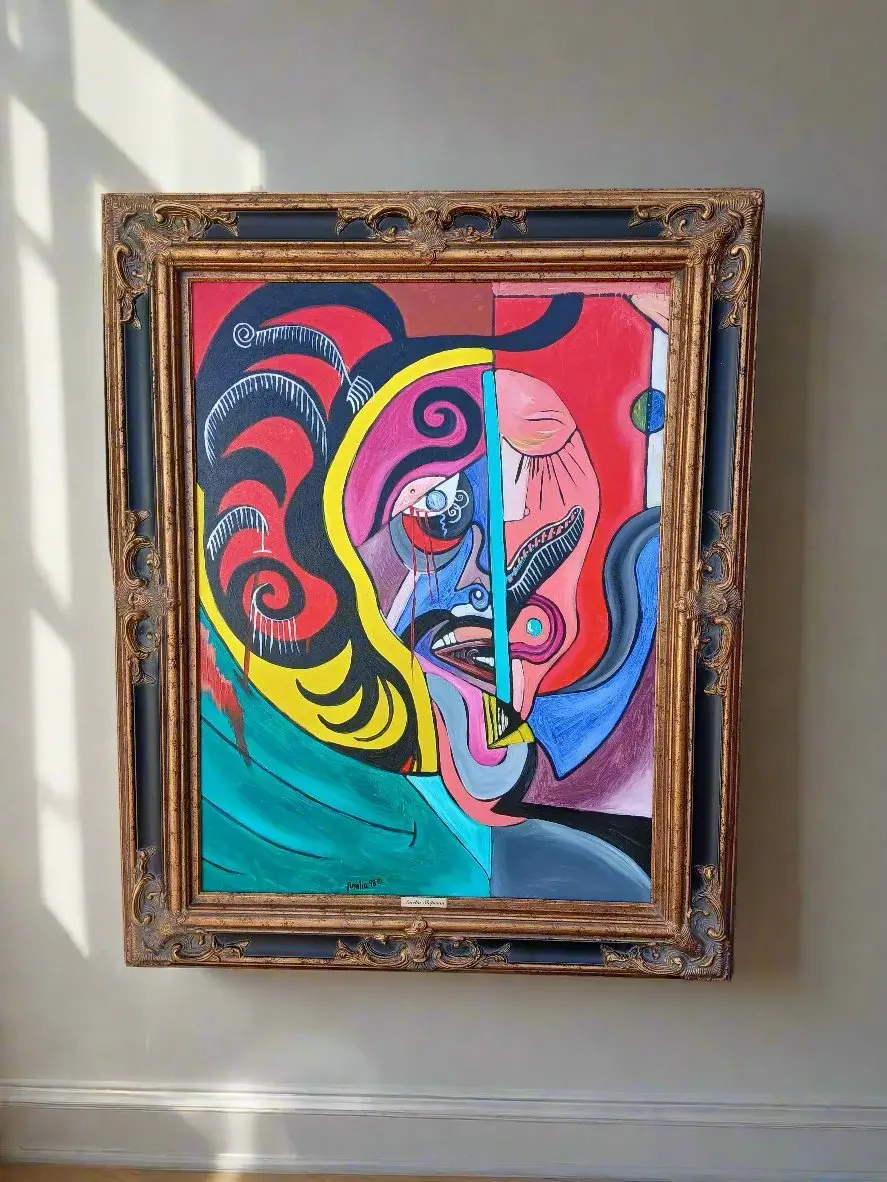 Amelia Shipman Modern Art Of Eyes With Black And Gold Frame 1