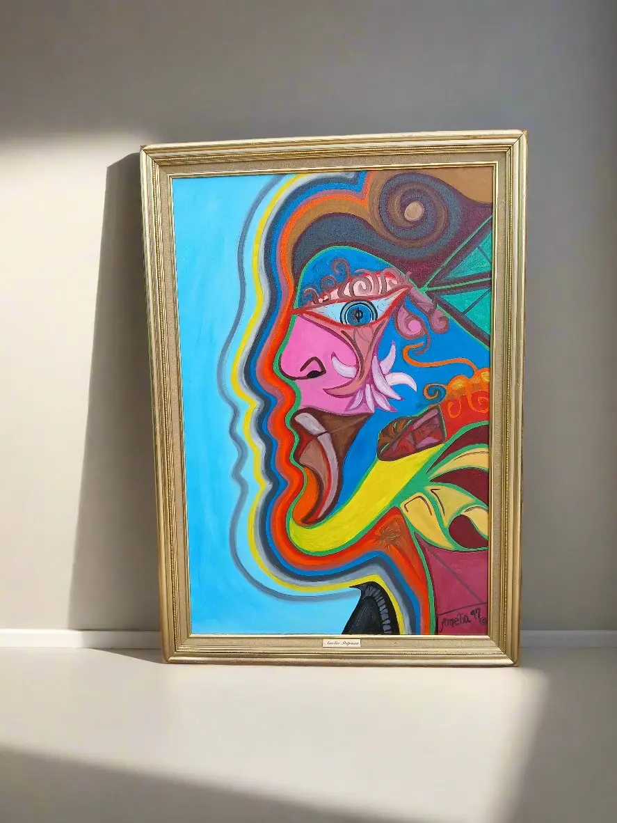 Amelia Shimpan Modern Art With Blue And Pink Profile 1