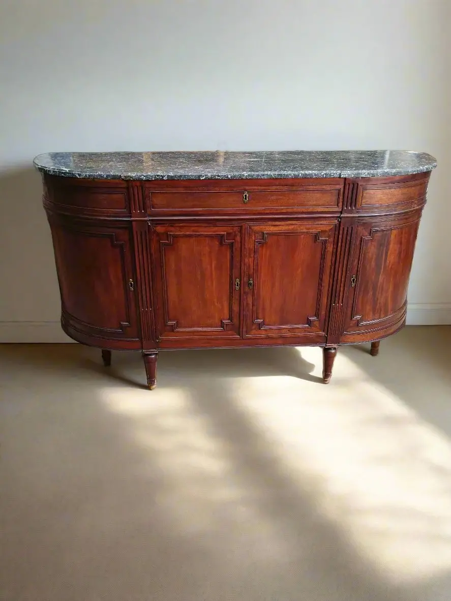 Demilune Gray Marble Top Louis Xvi Server 1