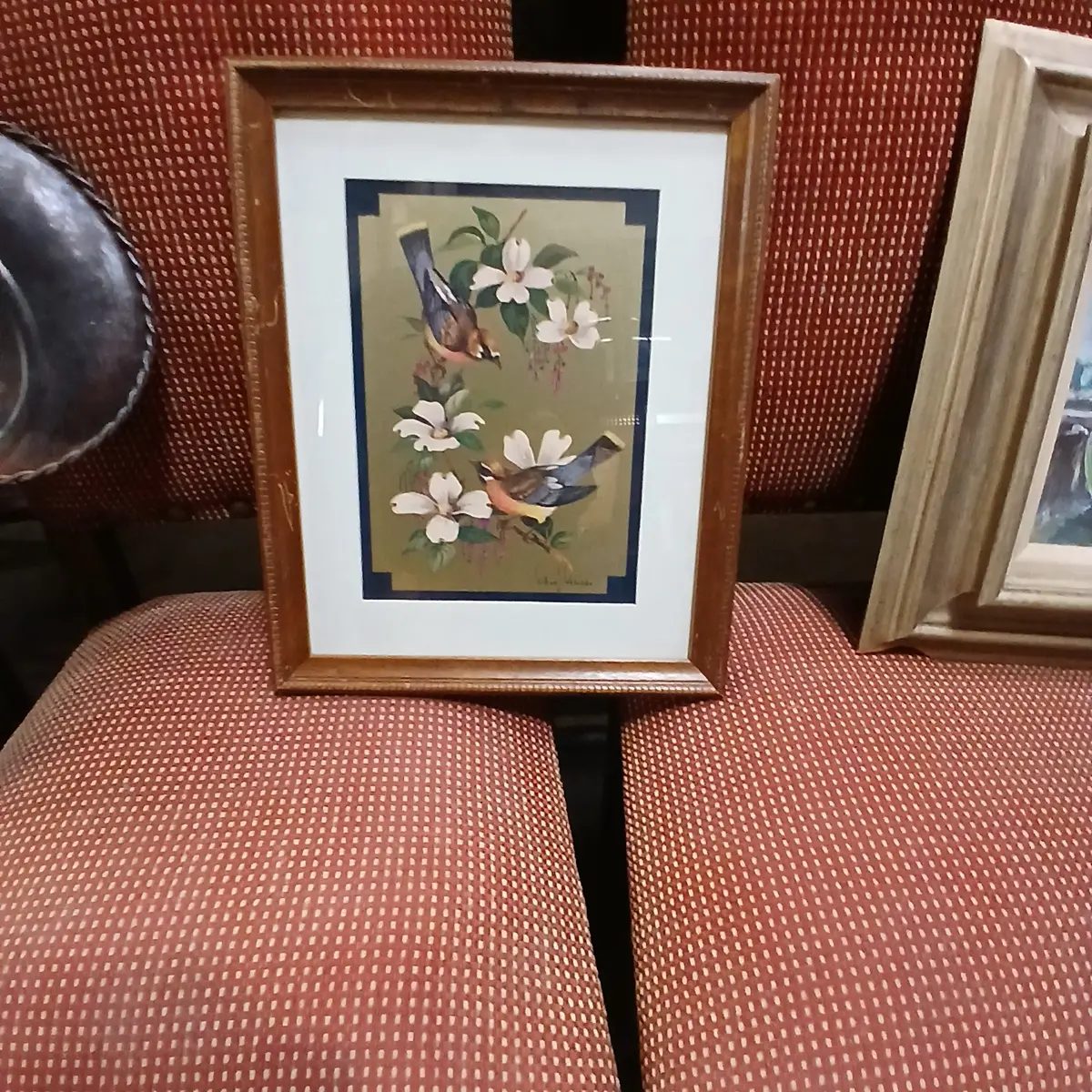 Mid Century Foil Birds Print By William White. 1