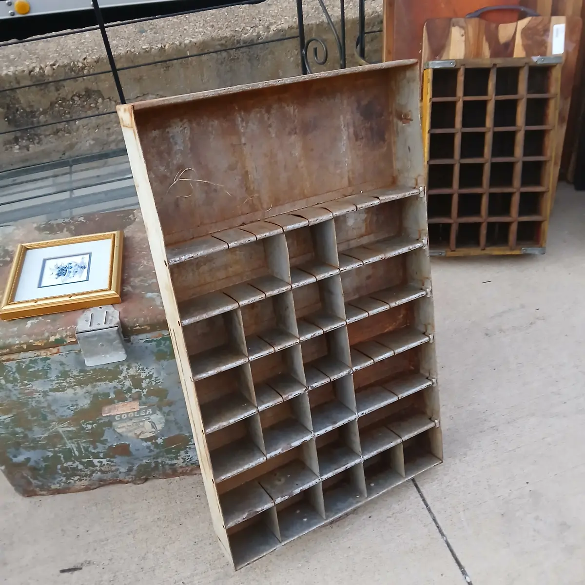Large Metal Tray With Compartments 1