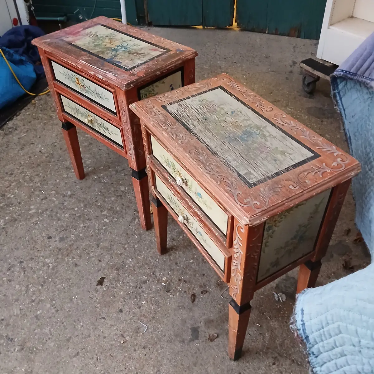 Pair Of Painted As Found Night Stands 1