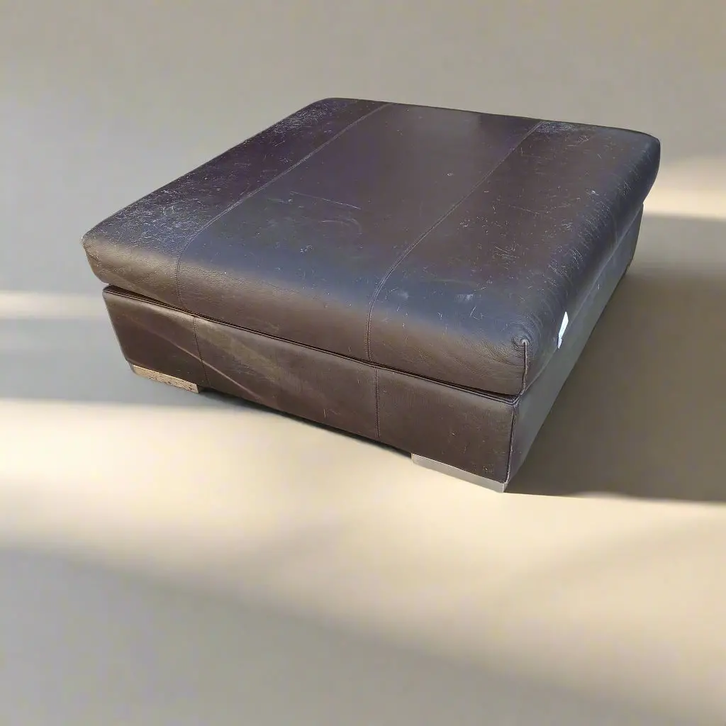 Square  Leather Ottoman 1