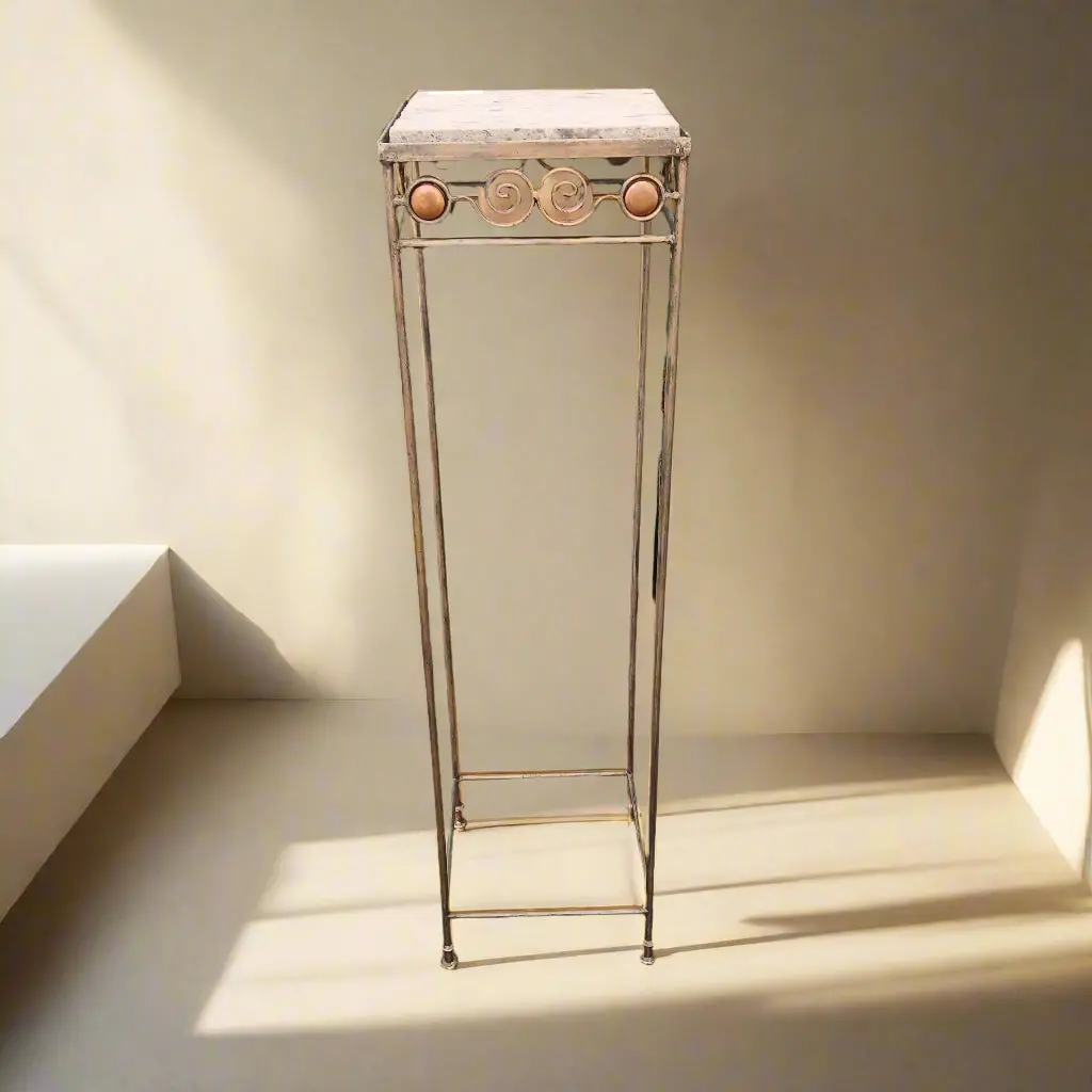 Tall Metal Stand With Stone Top 1
