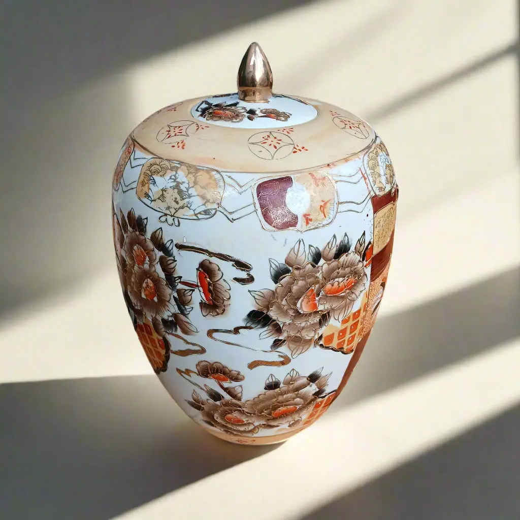 Japanese Satsuma Ginger Jar In Brown Tones 1