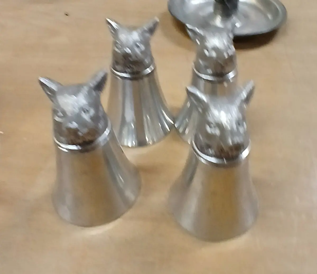 Set Of 4 Silverpalte Fox Shot Glasses 1