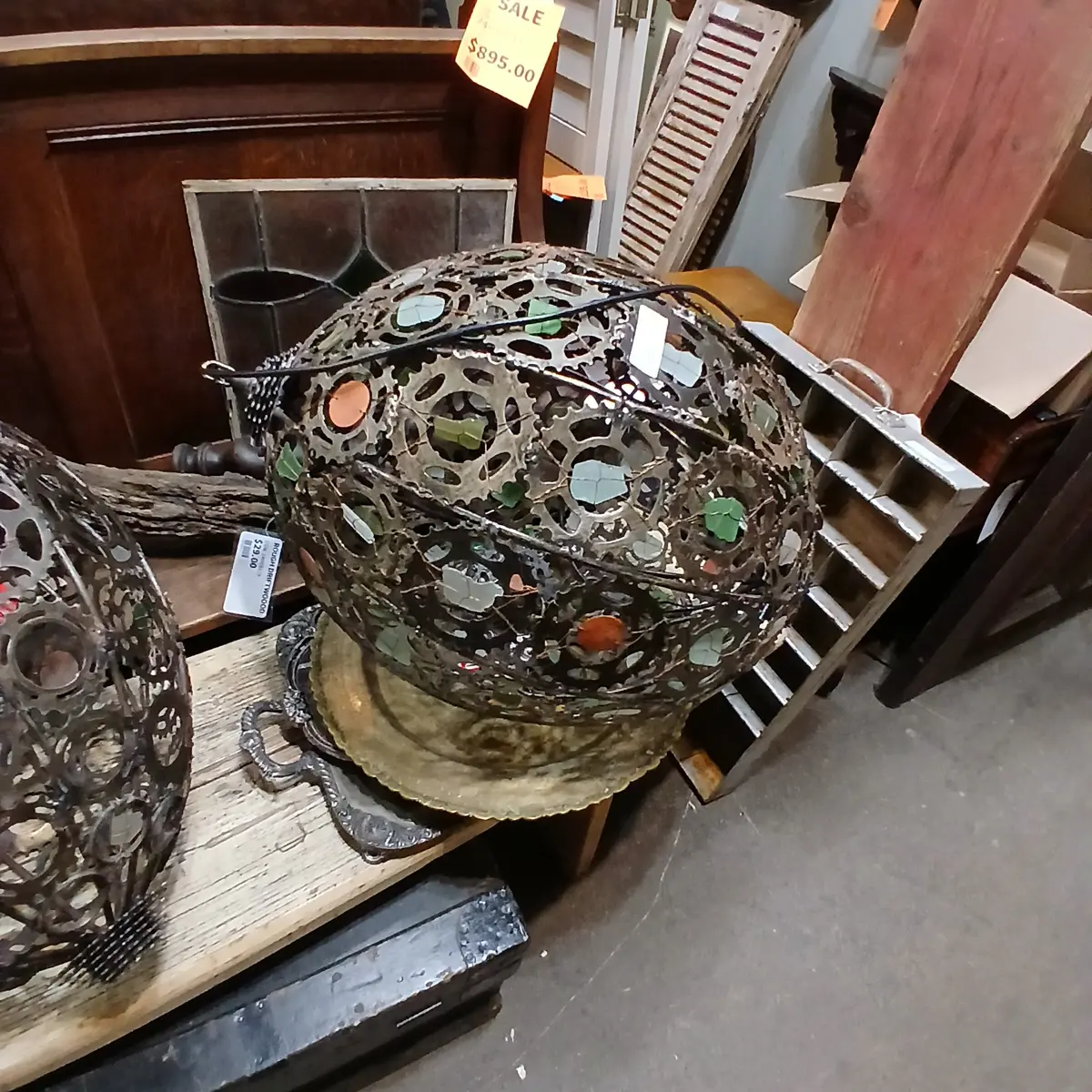 Iron Gear And Glass Industrial Modern Chandelier 1