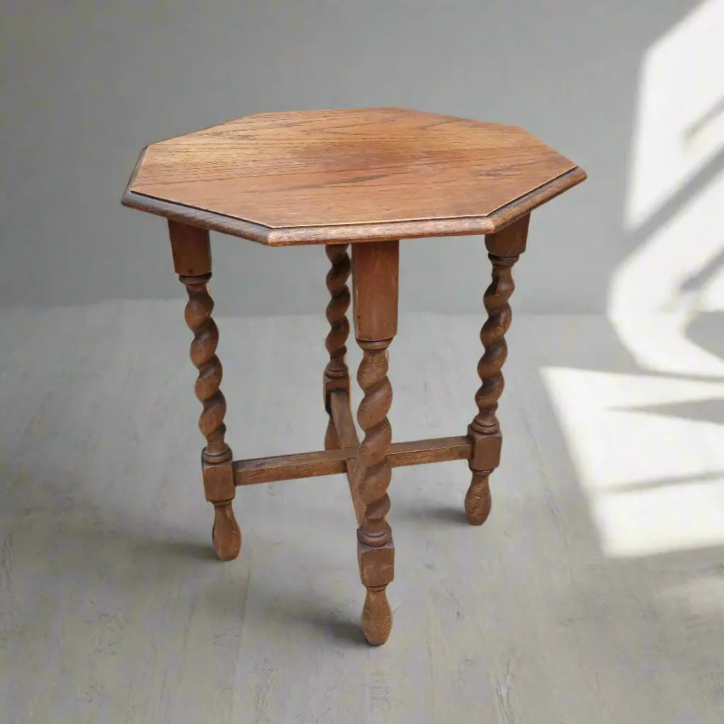 Small Barley Twist Hexagon Table 1