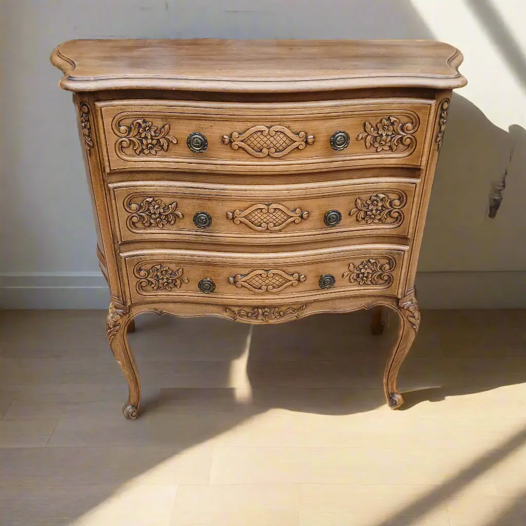 Small Louis Xv Serpintine Walnut Chest 1