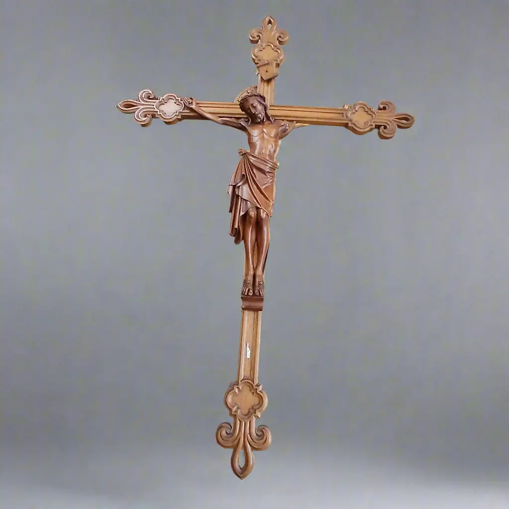 Huge Oak Crucifix As Found 1
